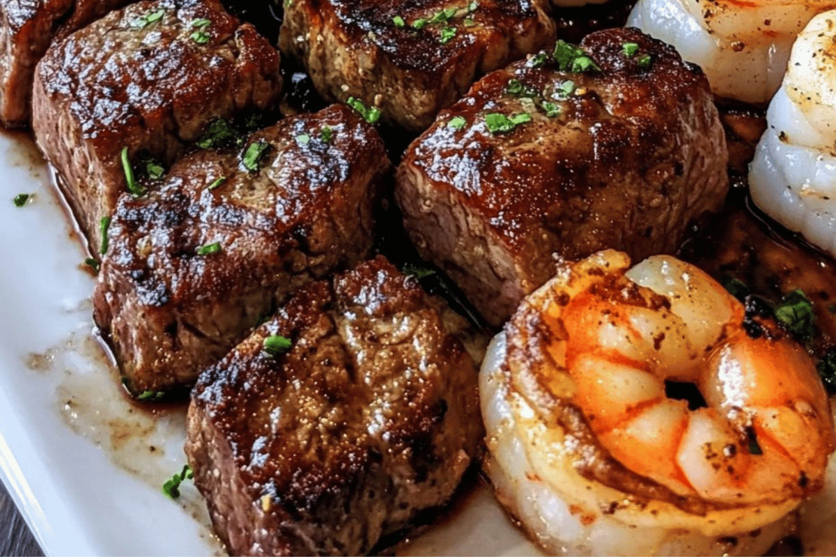 Savory Steak Bites and Shrimp