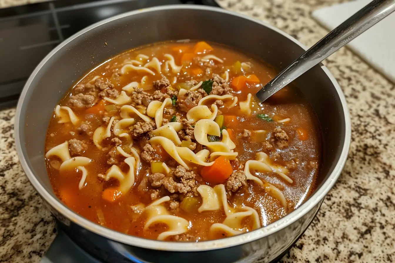 Hamburger Noodle Soup