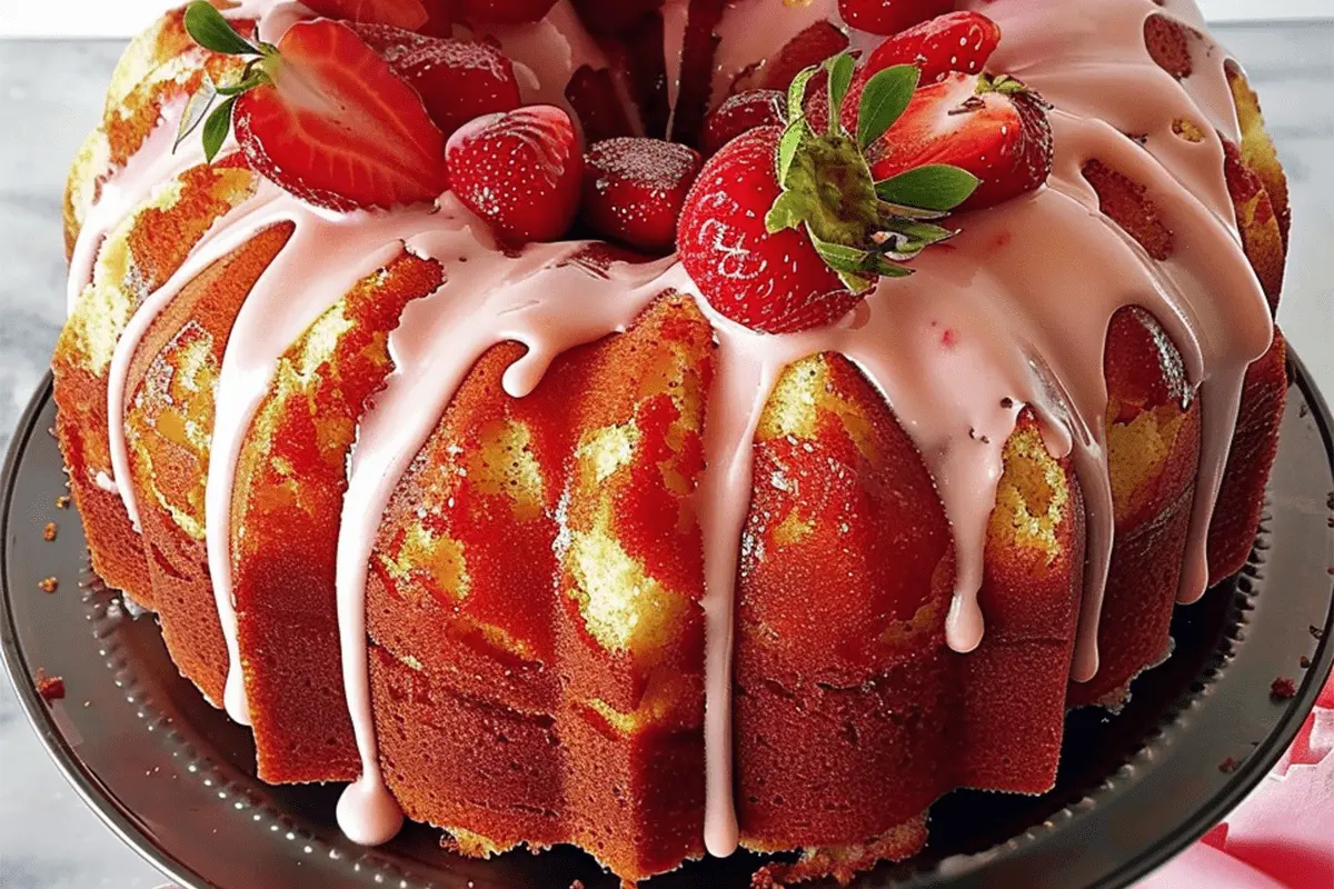 Strawberry Cream Cheese Pound Cake