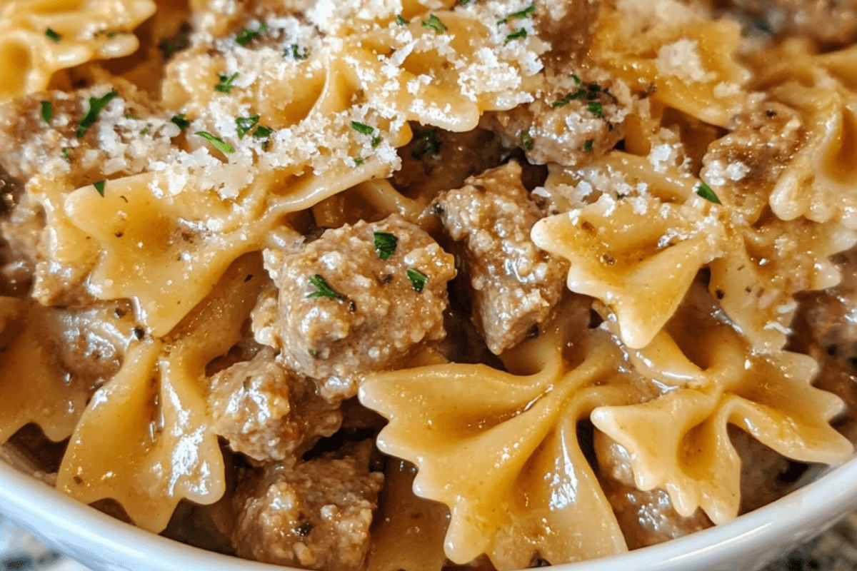The combination of hearty Italian sausage, tender bowtie pasta, and rich cream sauce is nothing short of comforting. This dish is perfect for a cozy weeknight meal,