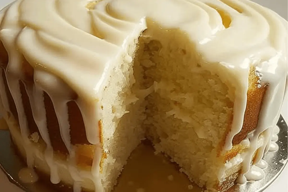Vanilla Buttermilk Pound Cake with Cream Cheese Glaze