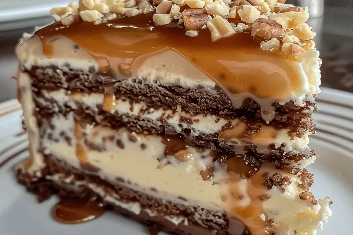 White German Chocolate Cake with Cheesecake Delight