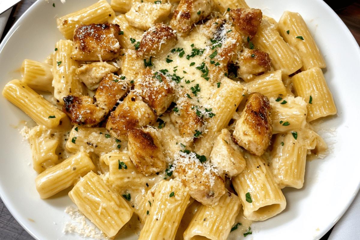 Garlic Butter Chicken with Rigatoni and Parmesan | Rich & Savory Pasta Dish