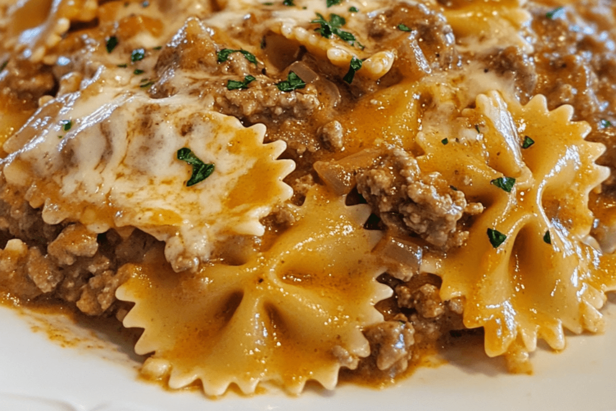 Creamy Beef and Bowtie Pasta Recipe | Rich, Hearty & Flavorful