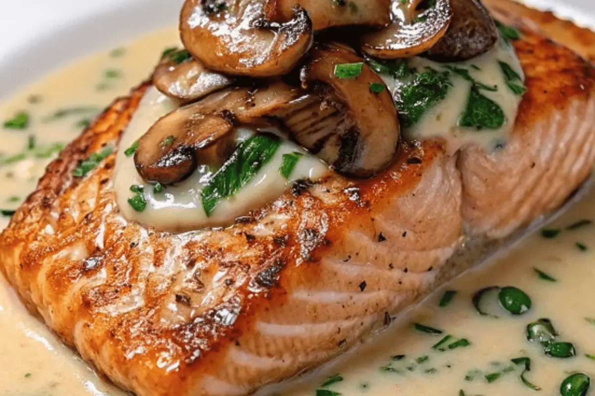 Creamy Garlic Mushroom Salmon