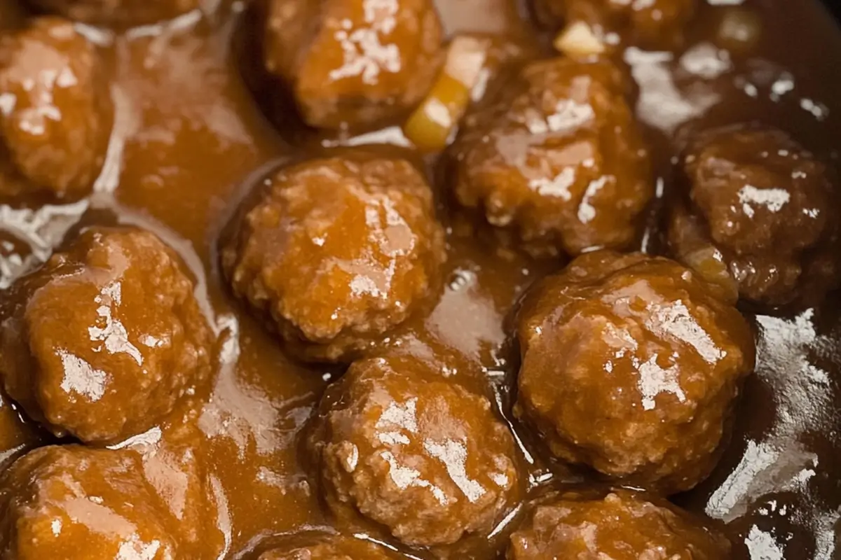 Slow Cooker Salisbury Steak Meatballs