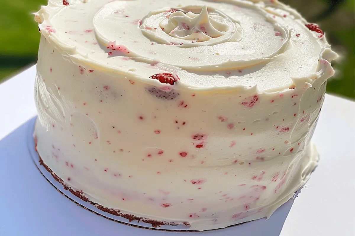 Strawberry Cheesecake Pound Cake with Strawberry Cream Cheese Frosting