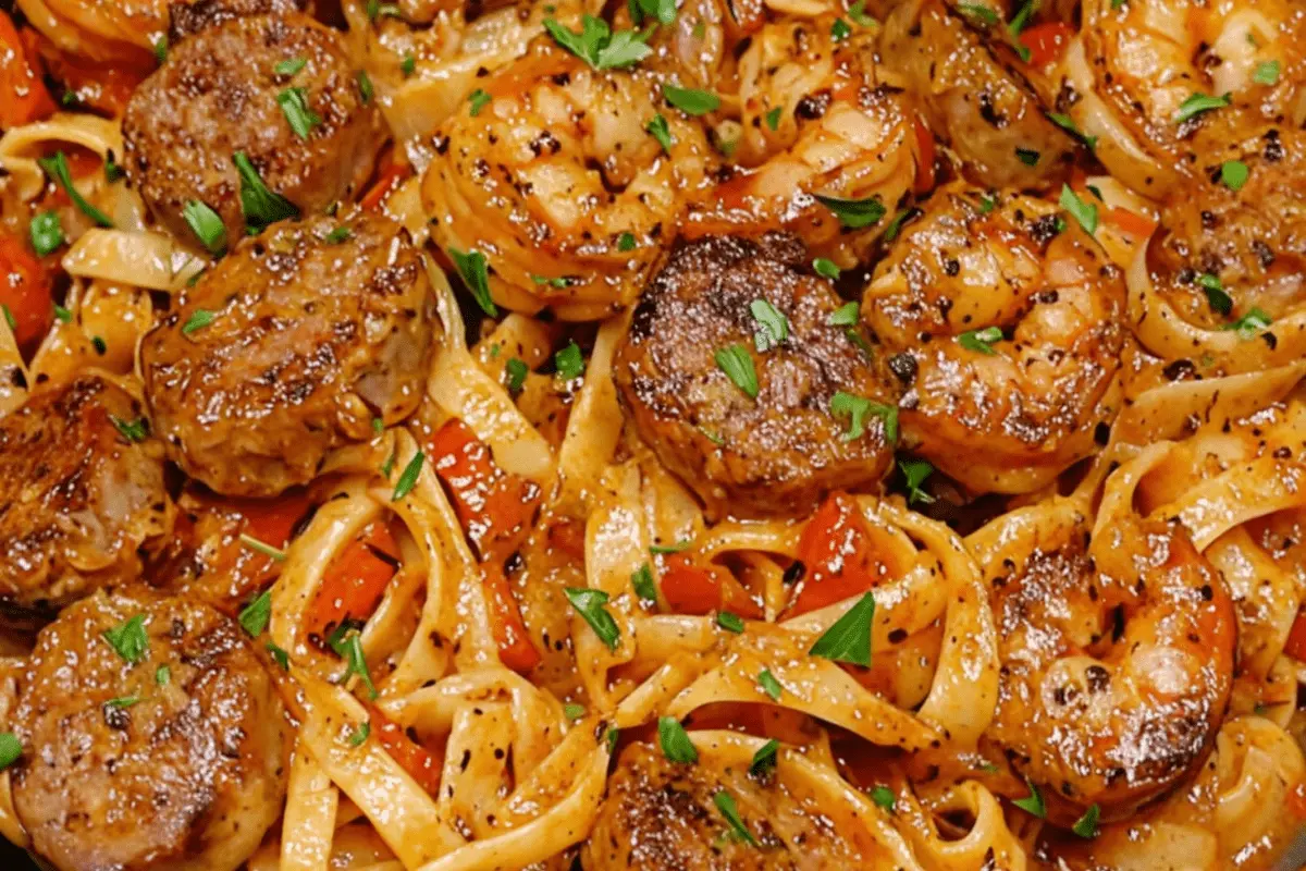 Creamy Cajun Shrimp Pasta with Sausage