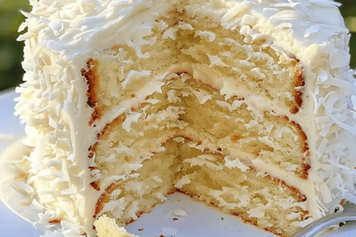 Coconut Velvet Cake with Creamy Frosting