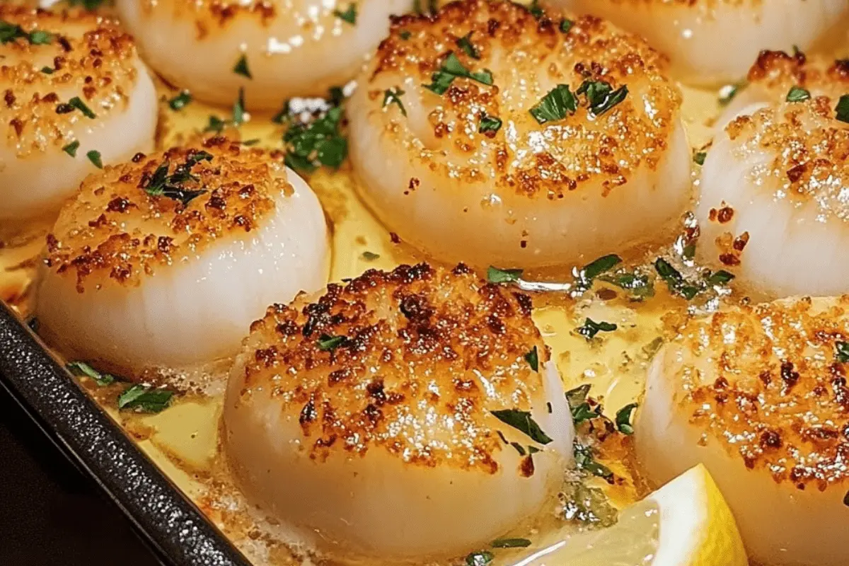 Garlic Butter Baked Scallops Recipe