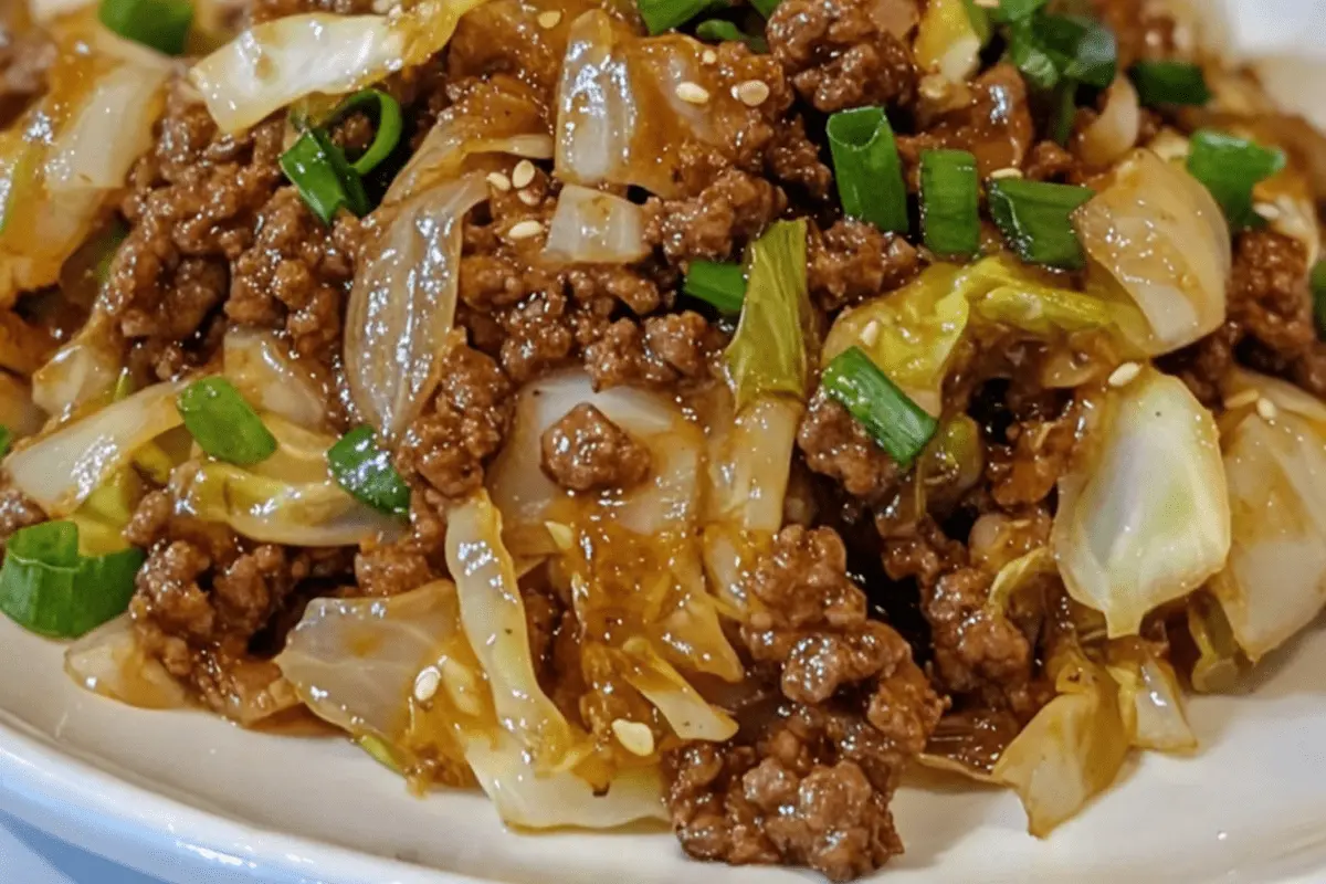 Ground Beef & Cabbage Stir Fry