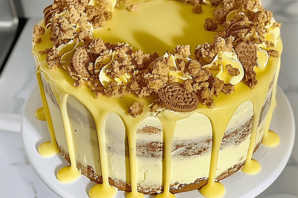 Homemade Lemon Oreo Cookie Pound Cake