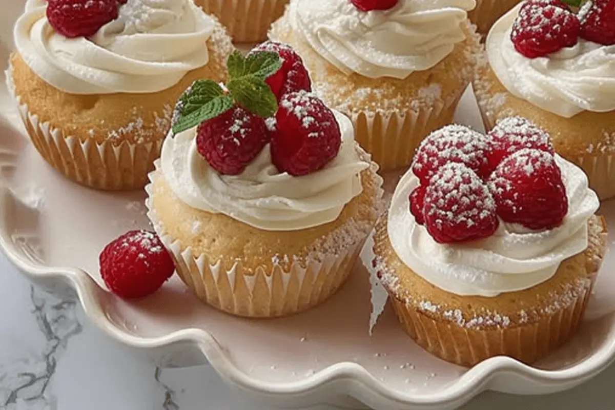 Raspberry &White Chocolate Cupcakes