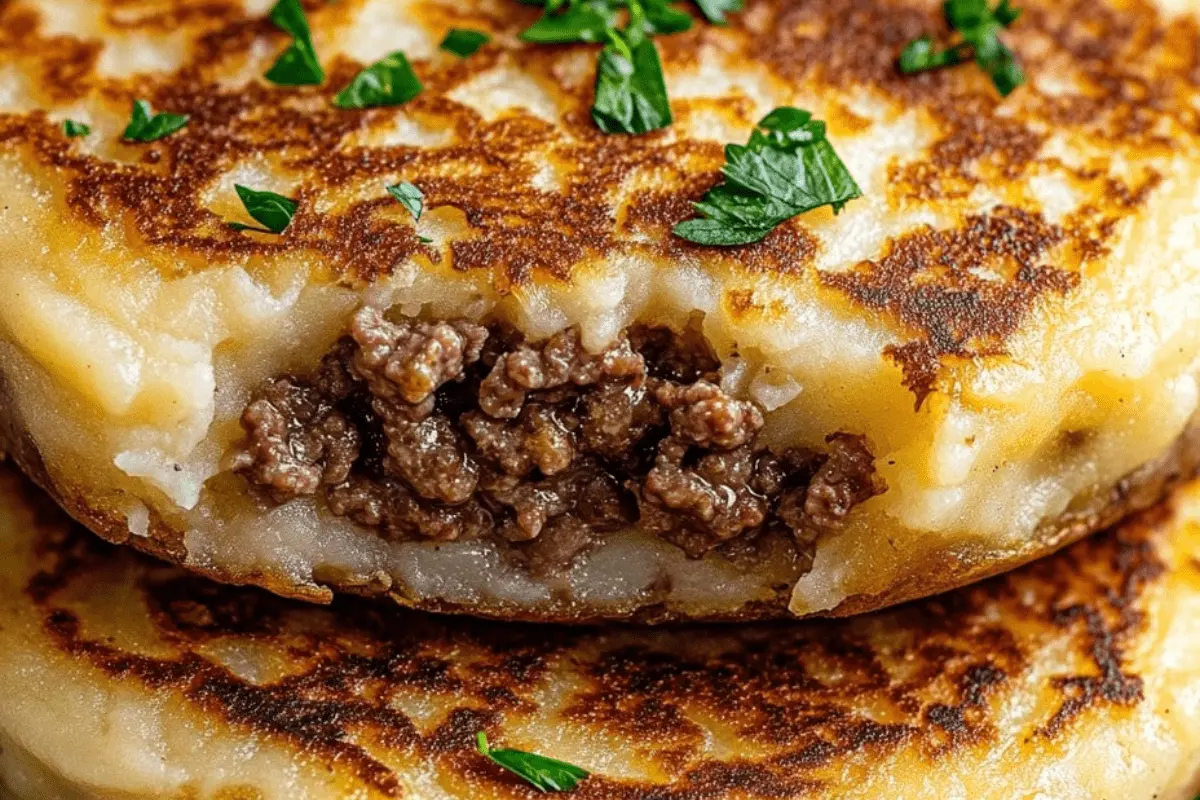 Mashed Potato Pancakes with Meat Filling