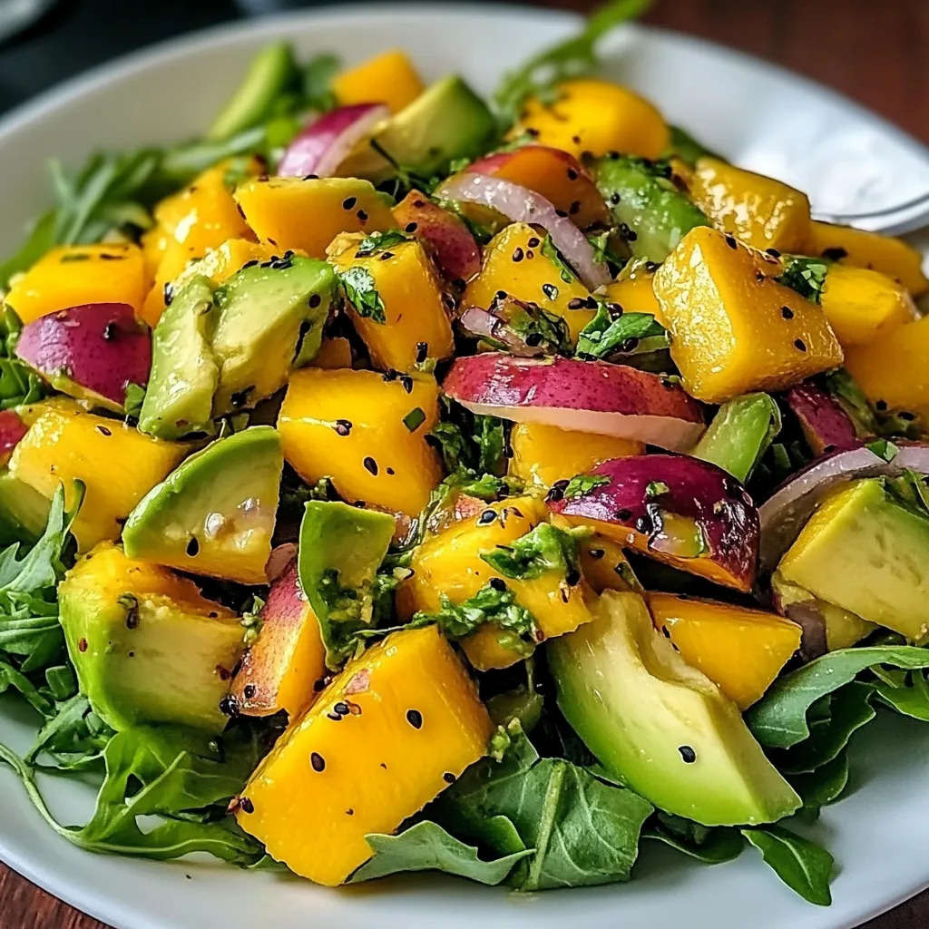 This avocado mango salad with honey-lime dressing is fresh