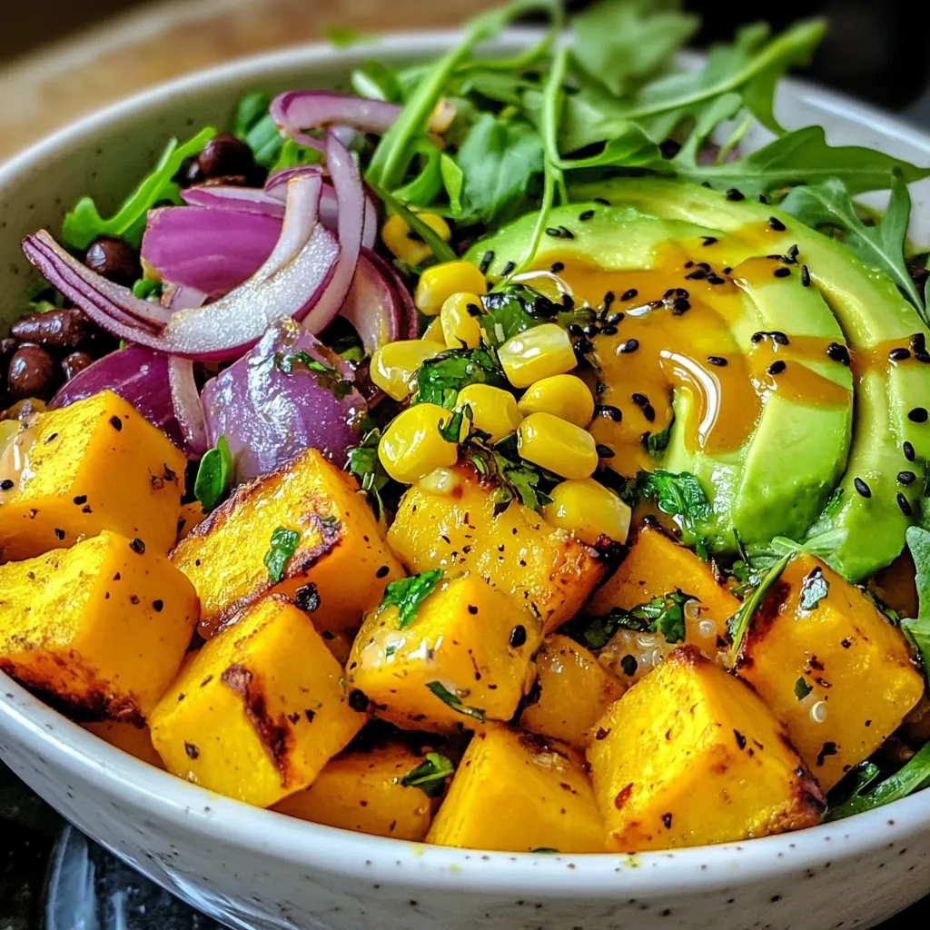 Roasted Sweet Potato & Avocado Bowl with Honey-Lime Sauce – Healthy Vegetarian Meal