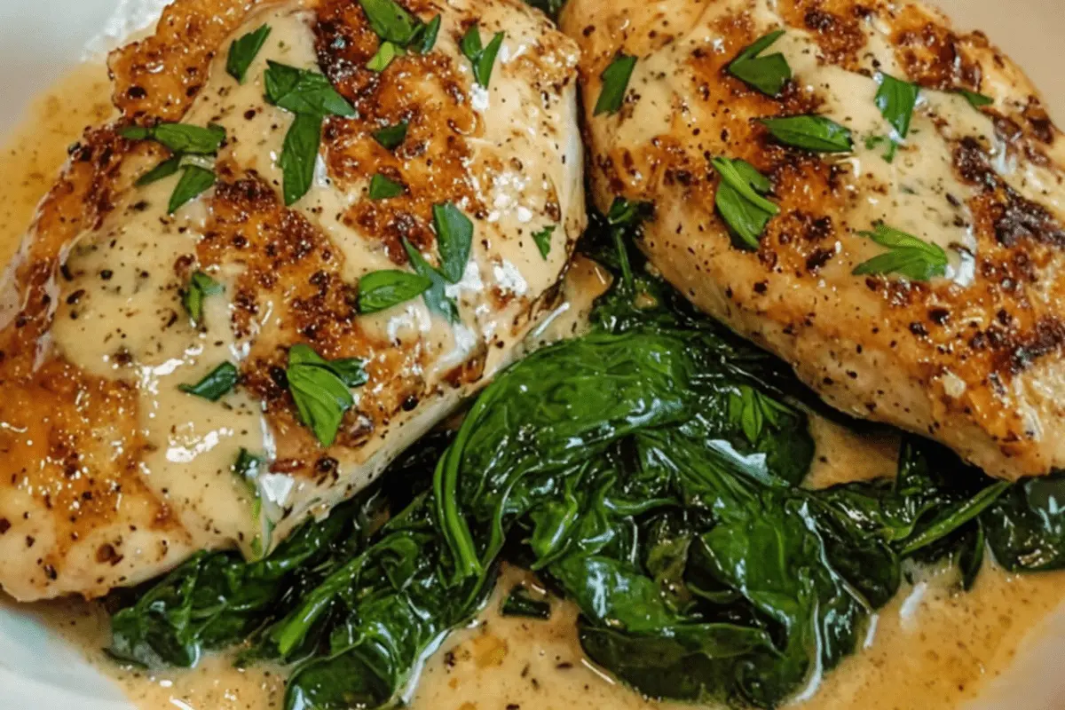 One-Pot Garlic Parmesan Chicken with Spinach