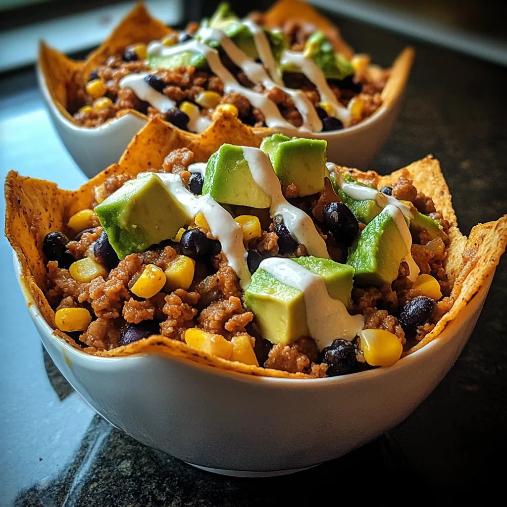 Turkey Avocado Tostada Bowls with Lime Ranch (Quick & Healthy)