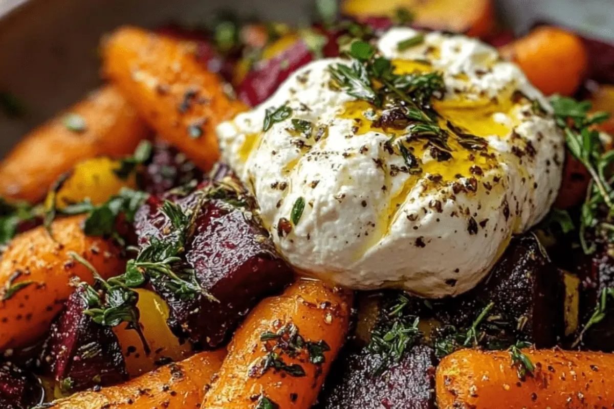 Roasted Beets and Carrots Salad with Burrata - cookefast.com