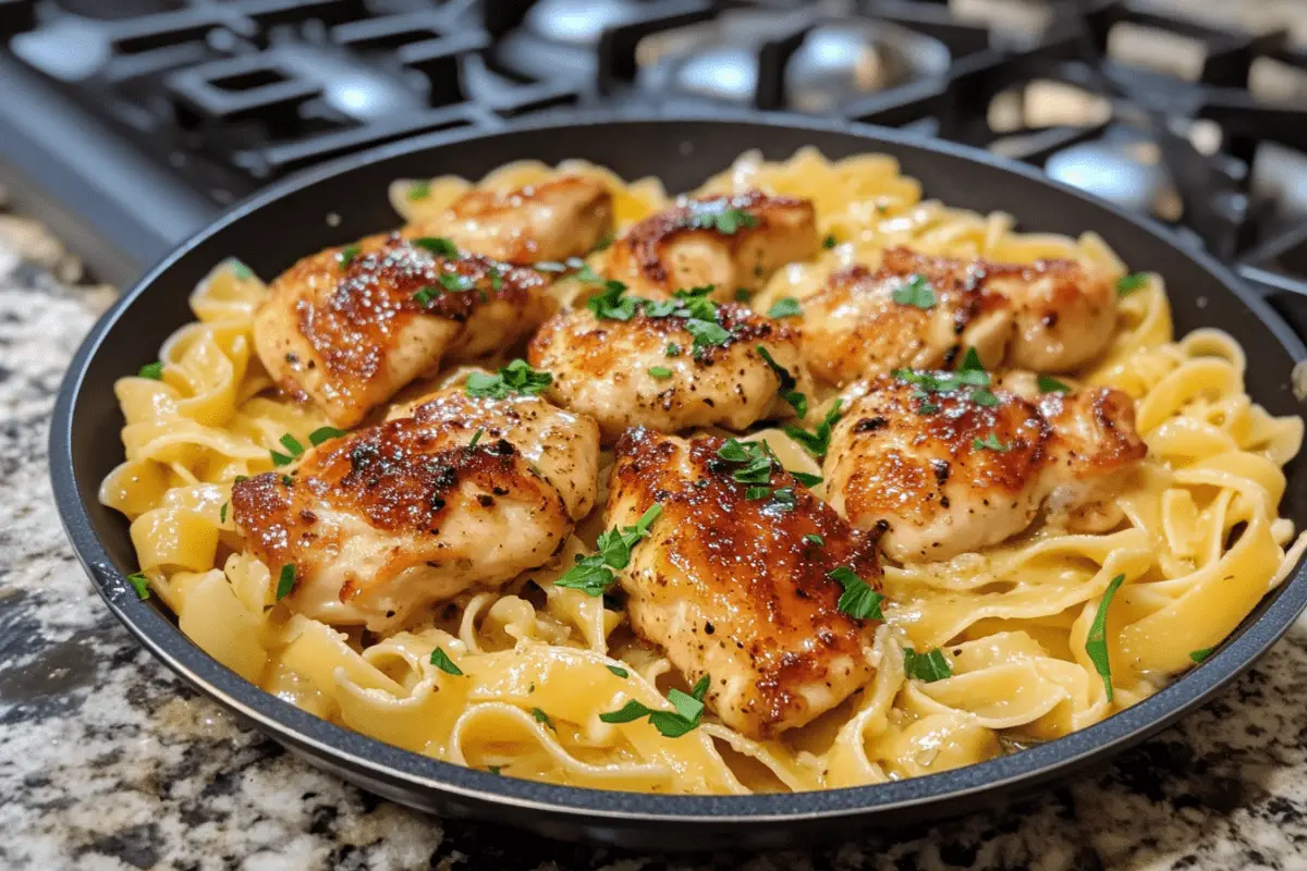 Garlic Butter Chicken with Buttered Noodles Recipe | Easy Comfort Food