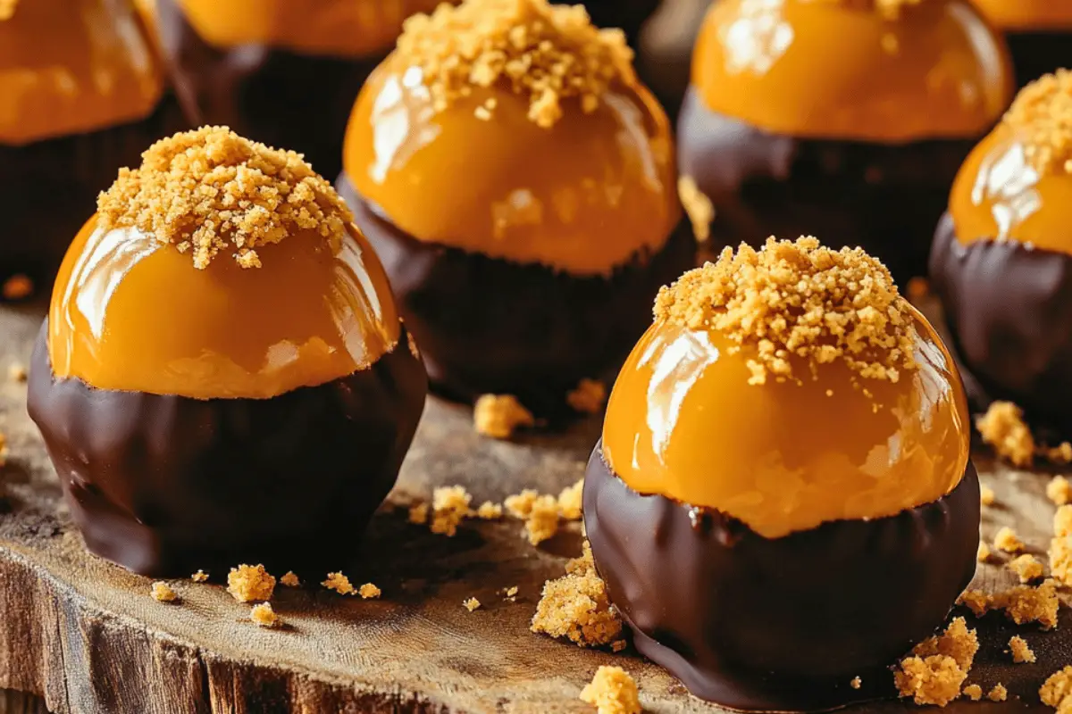 Creamy no-bake pumpkin cheesecake balls coated in graham cracker crumbs and cinnamon, served as a festive fall dessert.